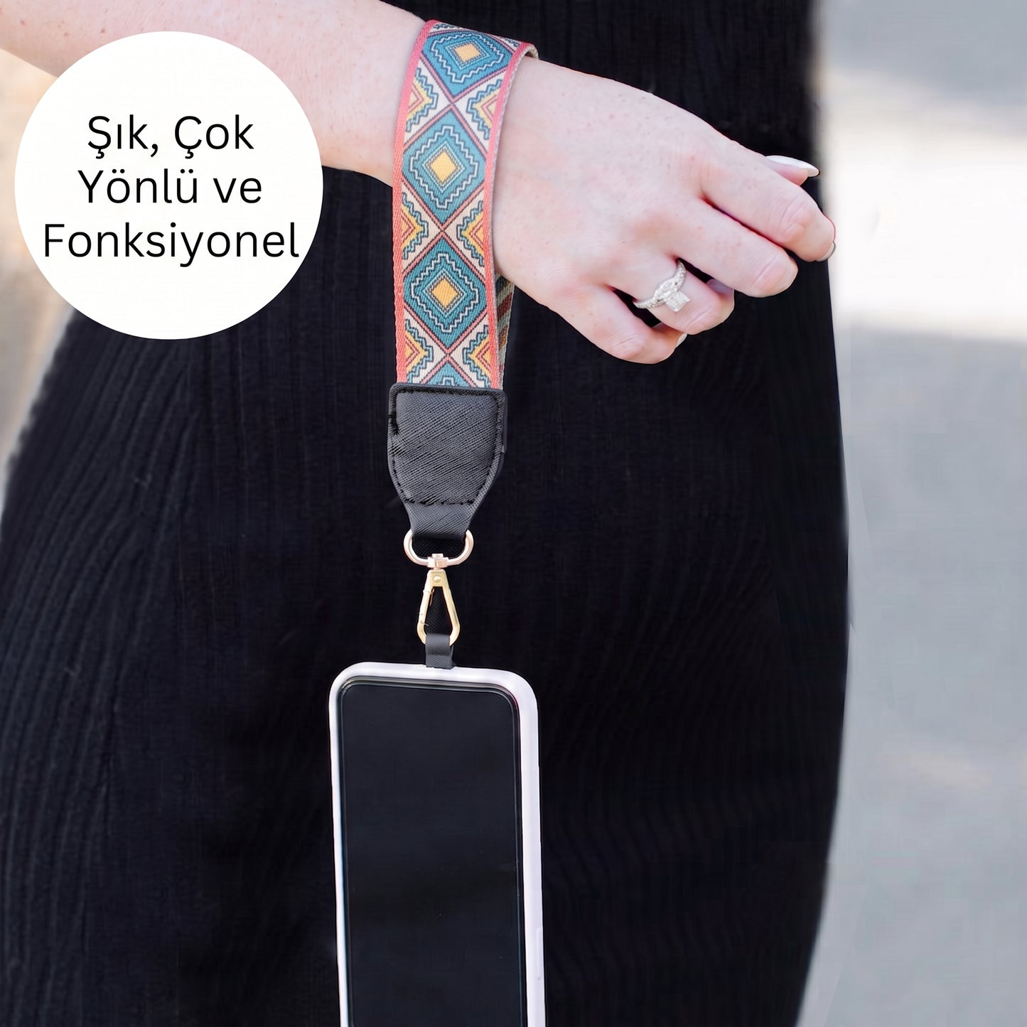 2'si 1 Arada Dönüşebilir Telefon Askısı ve Bileklik